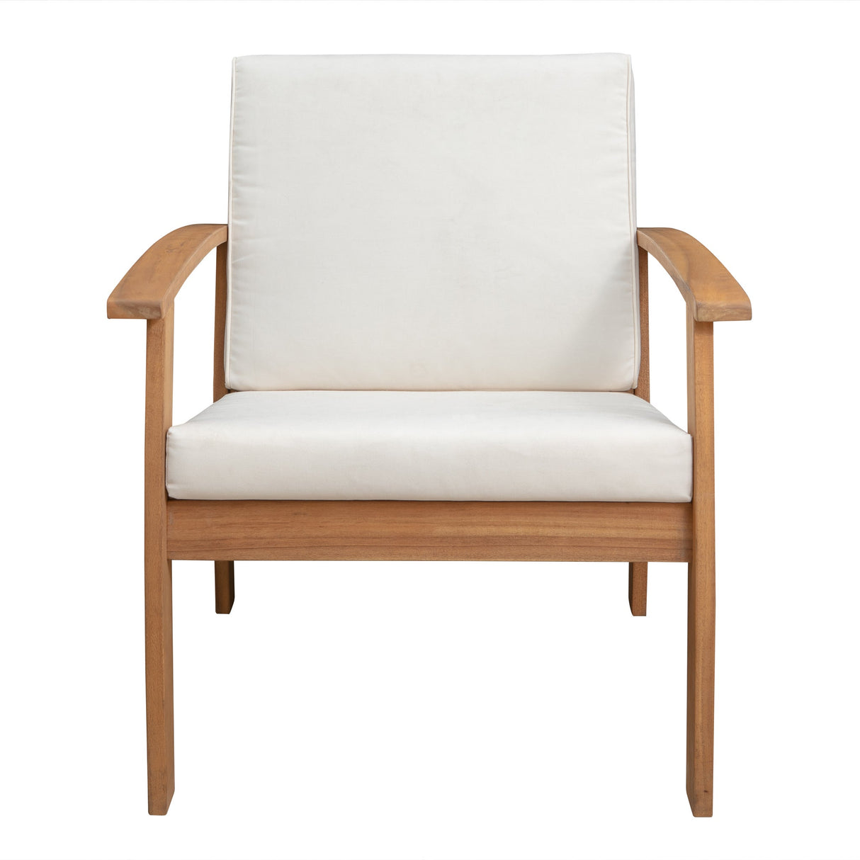 Chair, Outdoor, Wood, with White Cushions,1 - 1 EACH