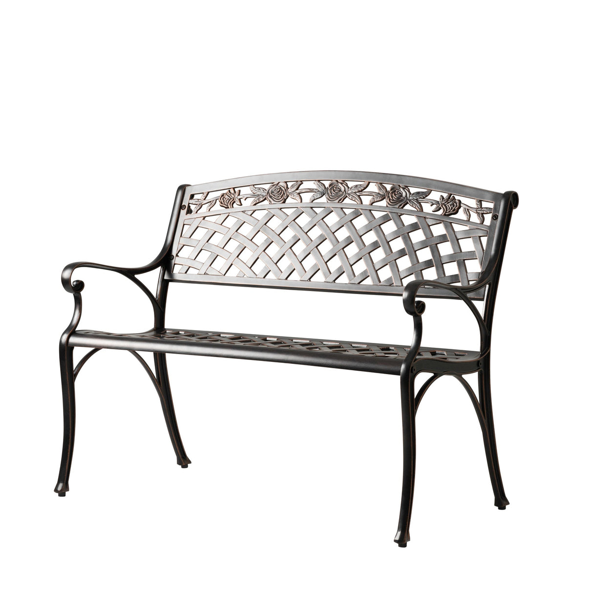 Bench, Outdoor, 40 x 17 x 34 Inch, Antique Bronze Aluminum,1 - 1 EACH