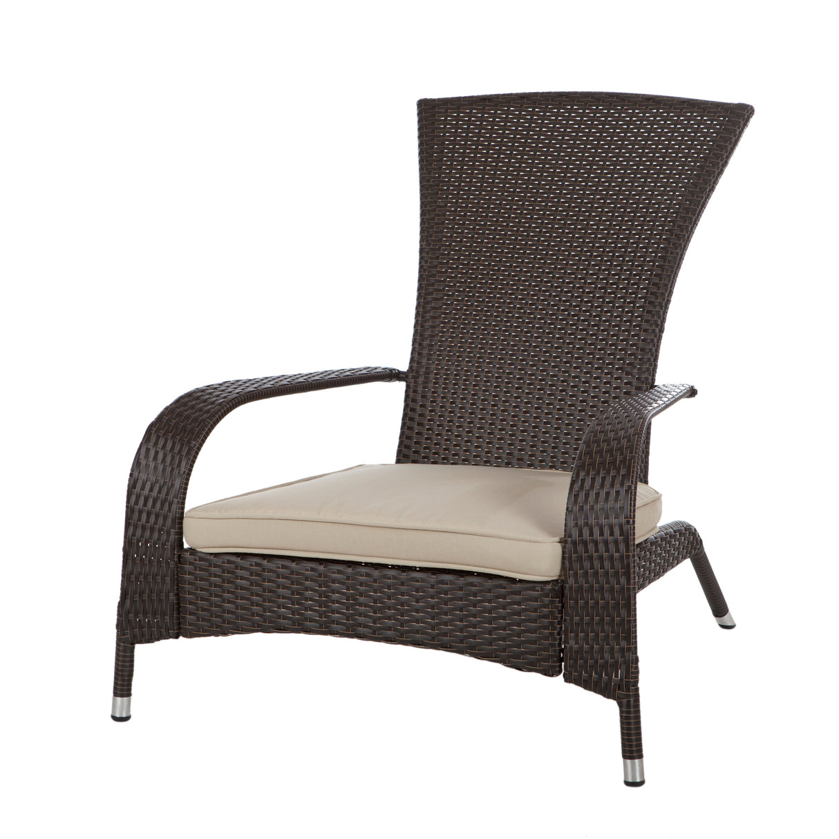 Chairs, Outdoor, Brown Wicker, with Beige Cushion,1 - 1 EACH