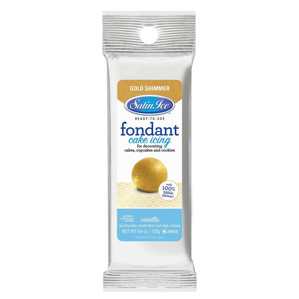 Sugar, Fondant, Gold Shimmer Vanilla,12 - 4.4 OUNCE