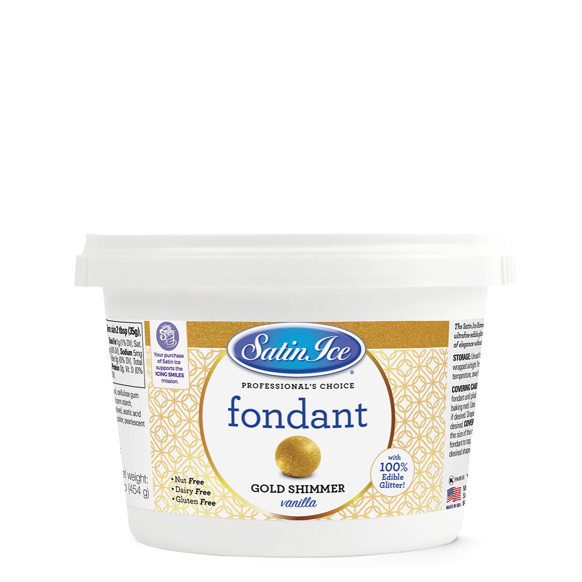 Sugar, Fondant, Gold Shimmer Vanilla,4 - 1 POUND