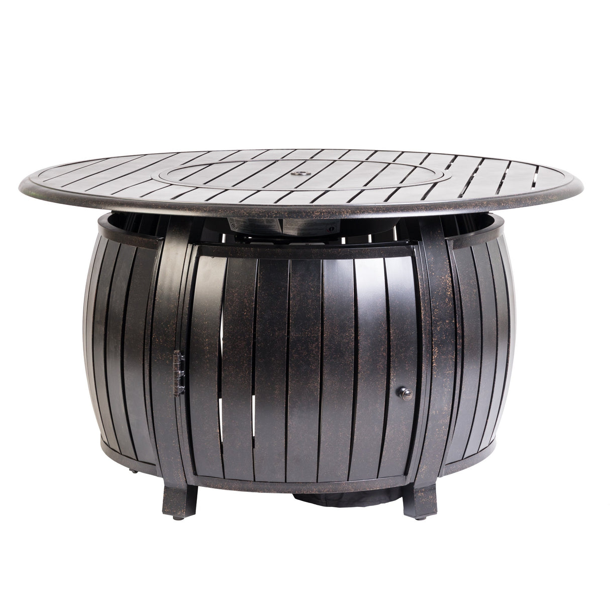 Fire Pit, Propane, Raised, Bronze Aluminum, Round, with Cover, 50000 BTU,1 - 1 EACH