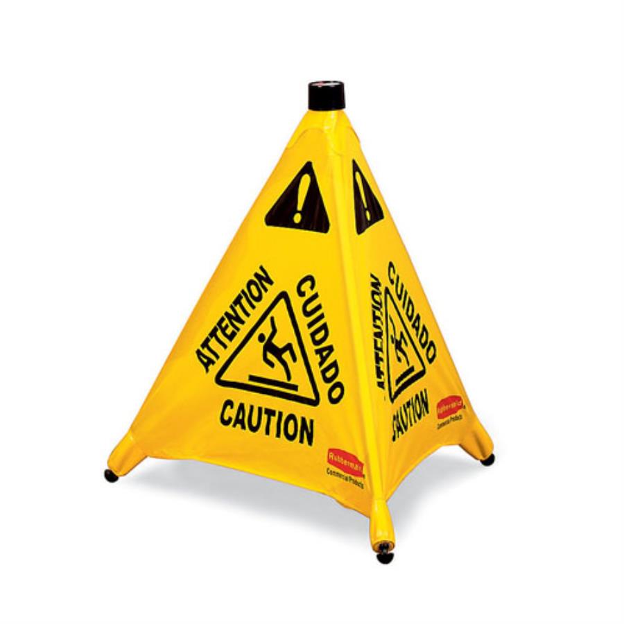 Sign, Yellow, Caution Wet Floor, Pop-Up,1 - 1 EACH