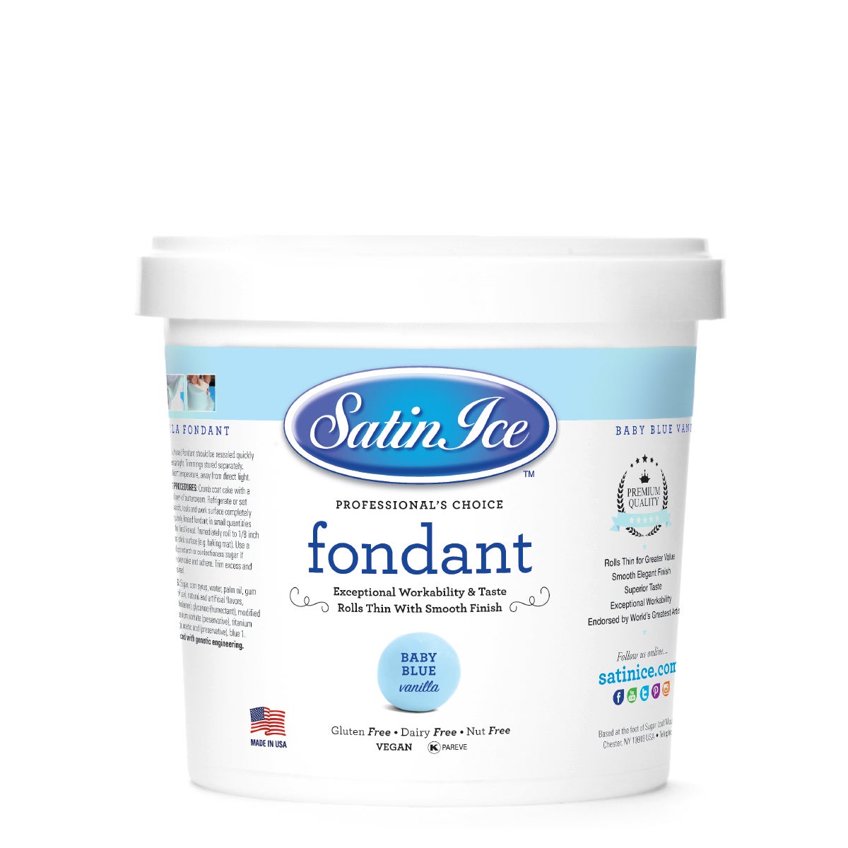 Sugar, Fondant, Rolled, Pastel Blue Vanilla,10 - 2 POUND