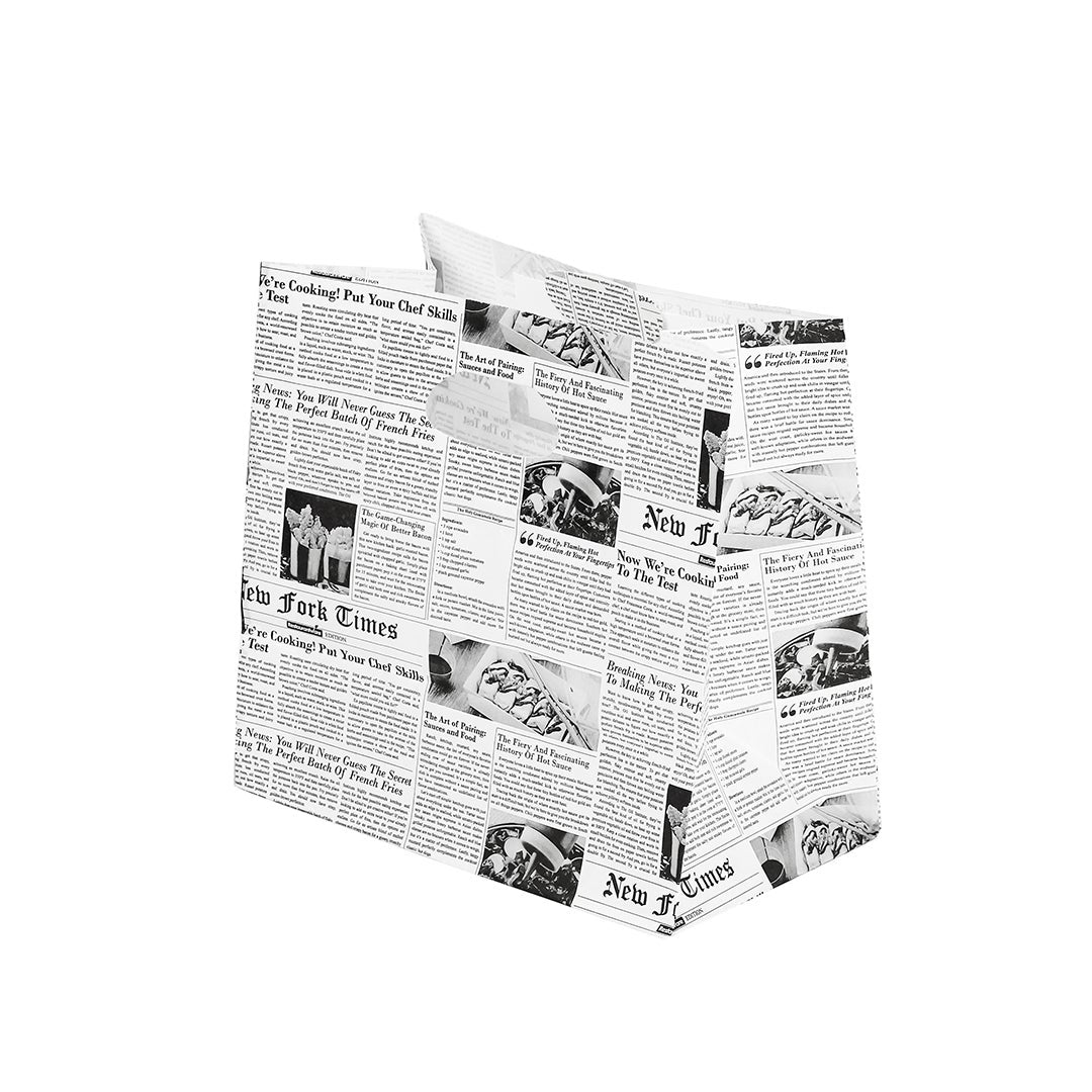Bags, 11 x 7 x 11 Inch, Paper, Newsprint, with Handle,1 - 100 COUNT