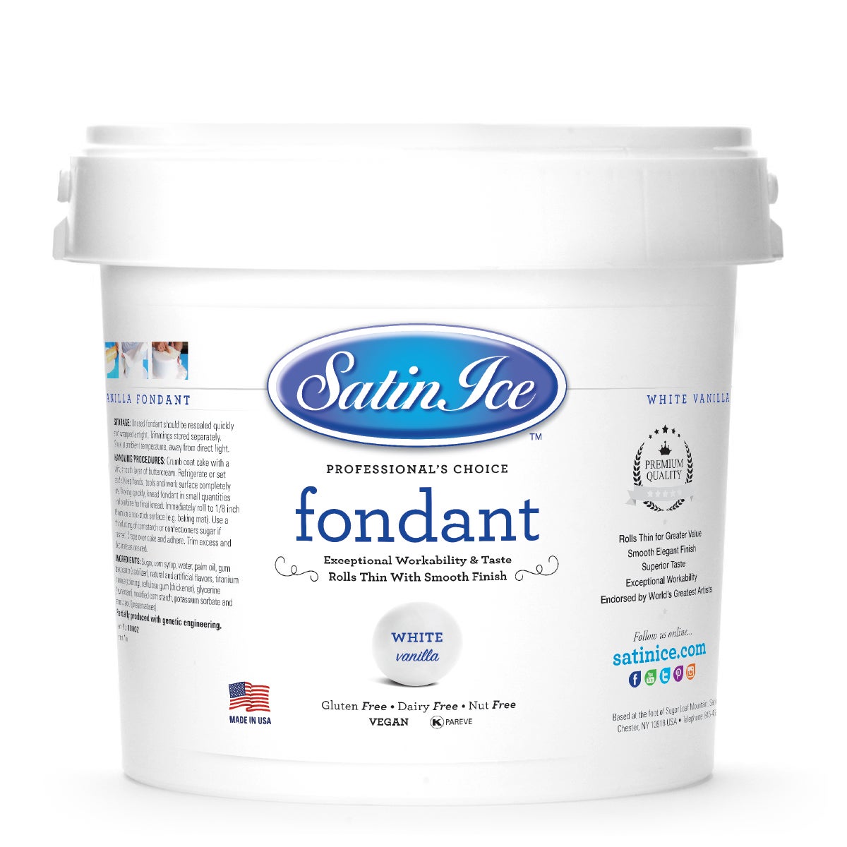 Sugar, Fondant, Rolled, White Vanilla,4 - 10 POUND