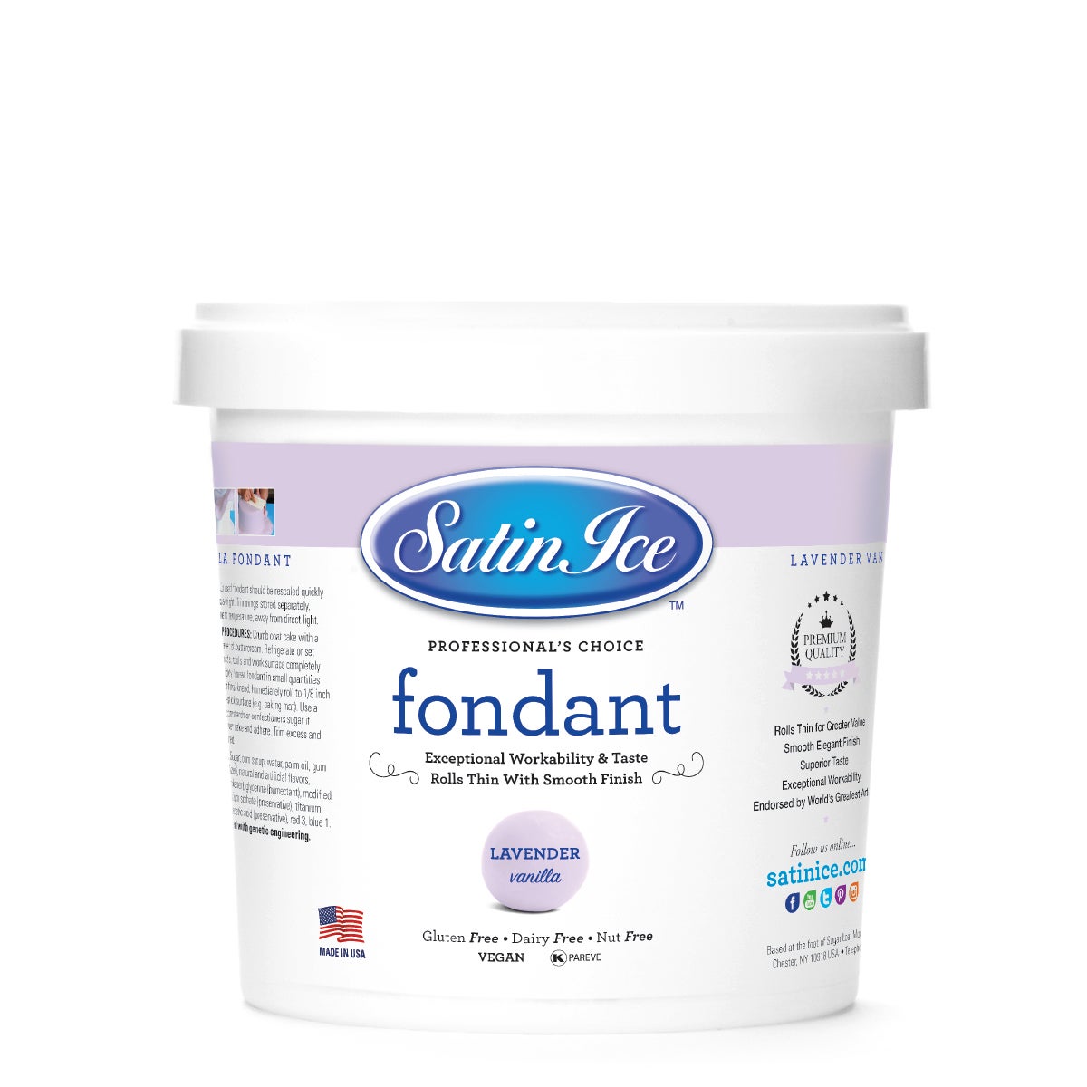 Sugar, Fondant, Rolled, Lavender Vanilla,10 - 2 POUND