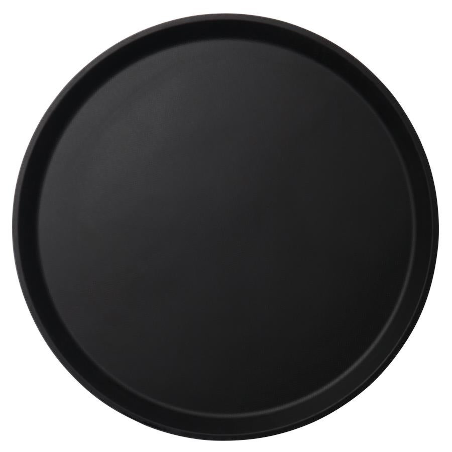 Tray, Serving, 14 Inch, Round, Black, Fiberglass, Non-Skid,1 - 1 EACH