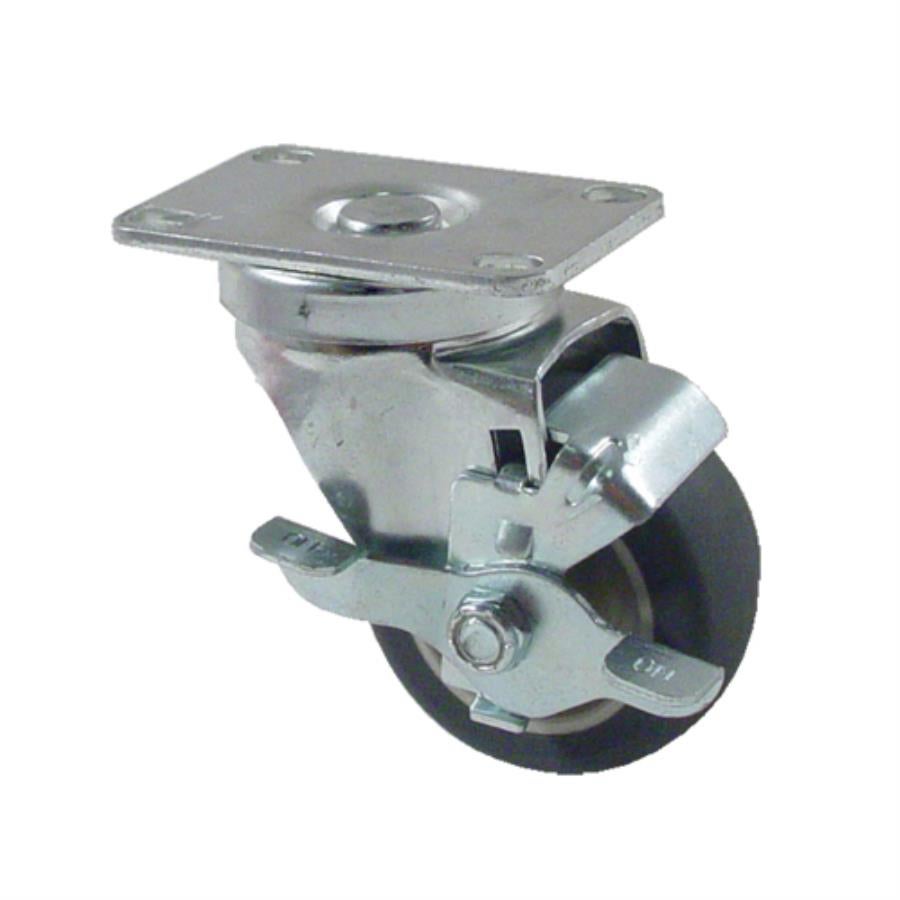 Caster, Swivel Plate, 3 Inch, with Break, for Cart & Shelf,1 - 1 EACH