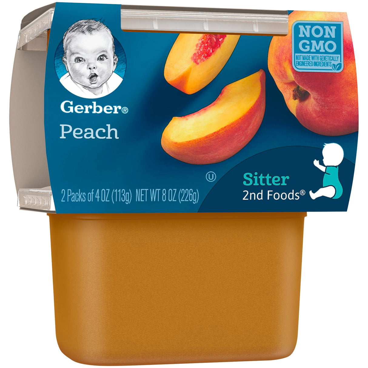 Baby Food, Peach, 4 Ounce,8 - 2 COUNT