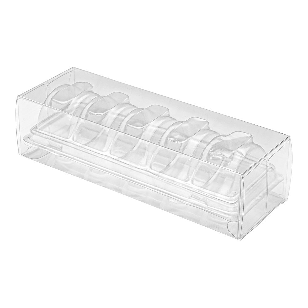 Boxes, Macaron, Sweet Vision 2.6 x 2 x 7.5 Inch, Plastic, Clear, Holds 5 Macarons,1 - 100 COUNT