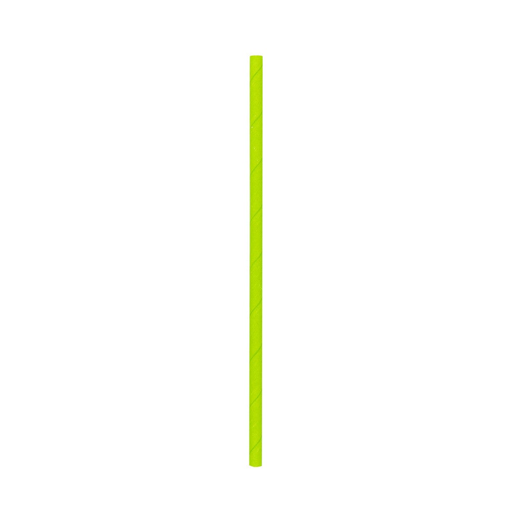 Straws, 7.8 Inch, Paper, Lime, Biodegradable, 7.8 Linear Inch,1 - 100 COUNT