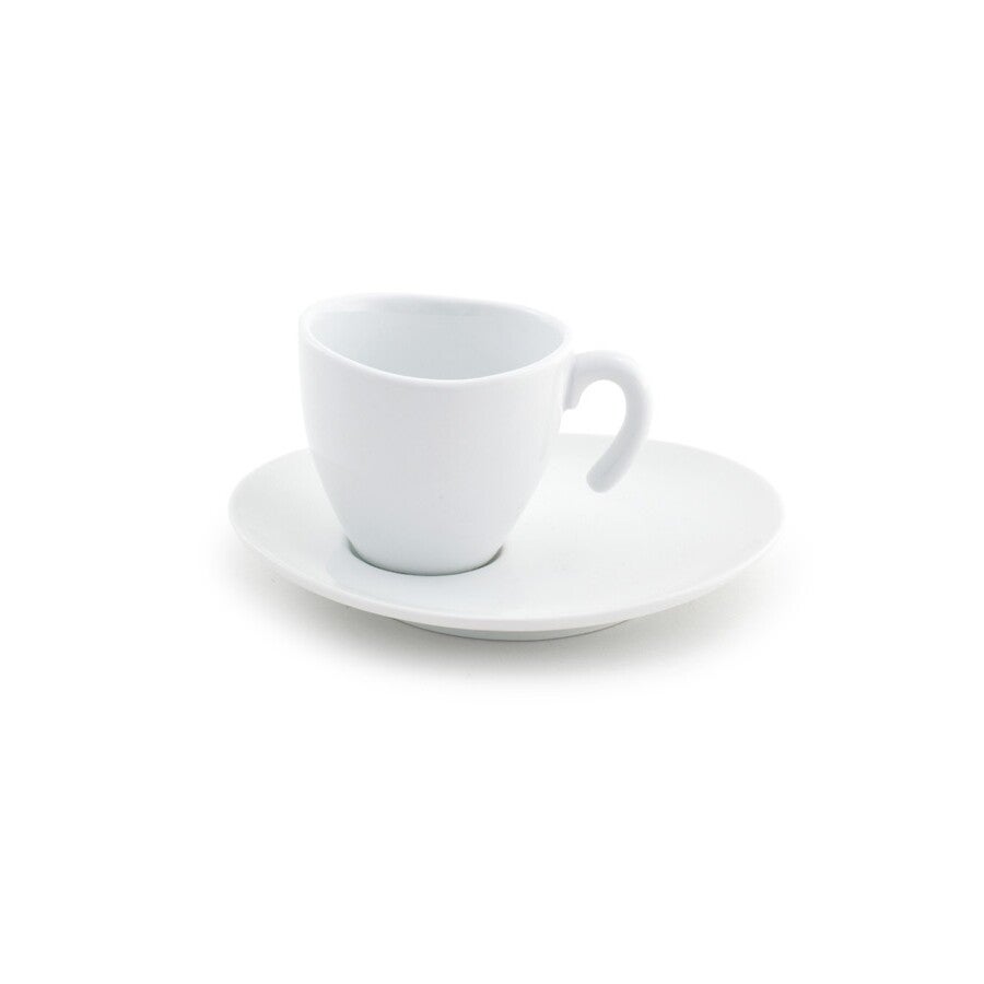 Cup & Saucer Sets, Stackable, Ellipse, 2 Ounce, White, 2 Ounce,6 - 1 EACH