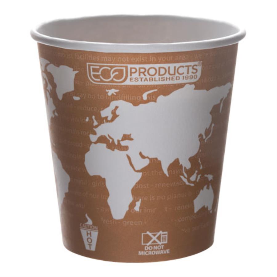 Cups, Hot, 10 Ounce, Paper, Printed, PLA Lined, Renewable & Compostable,1000 - 1 EACH