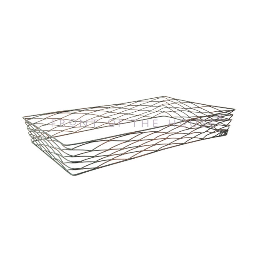 Baskets, Serving, Patina Housing, 19.75 x 12.75 x 3 Inch, Rectangle, Powder-Coated Iron,2 - 1 EACH