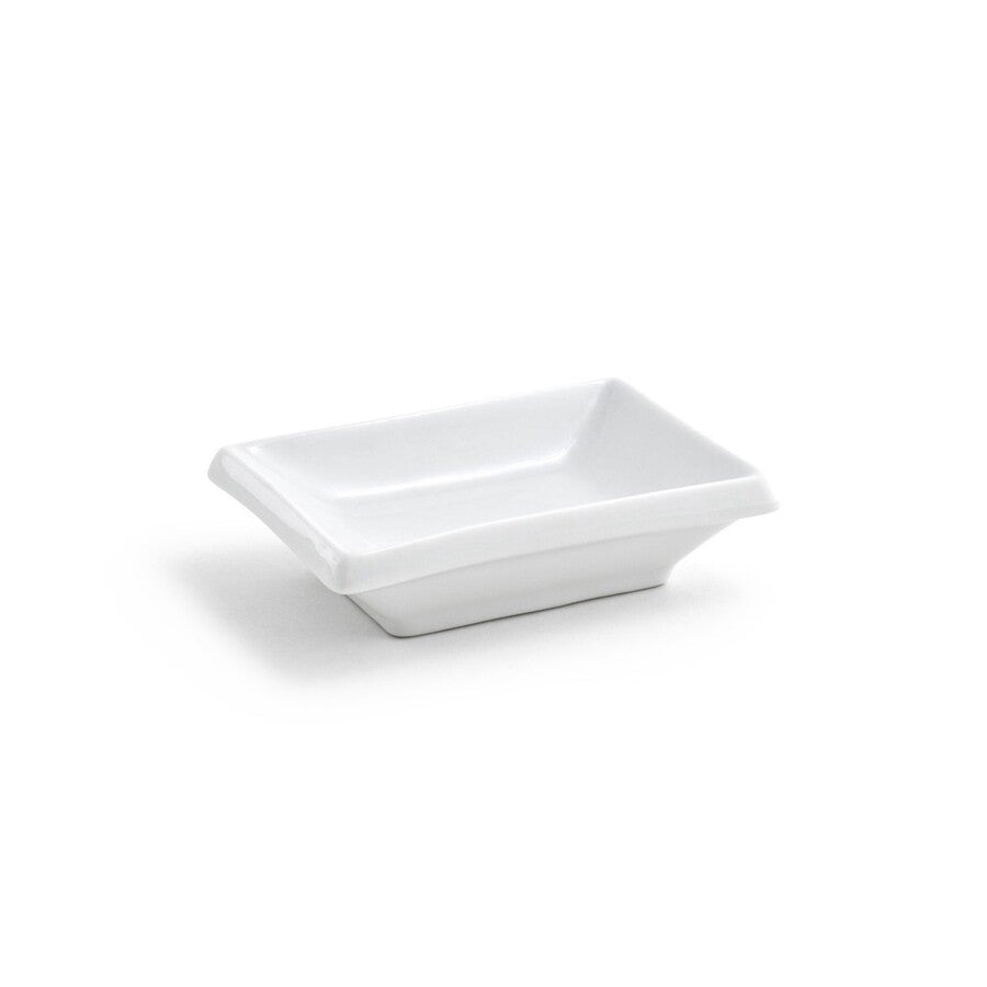 Dishes, Sampler, 2 Ounce, White, Porcelain, 2.5 x 4 Inch, Rectangular,12 - 1 EACH
