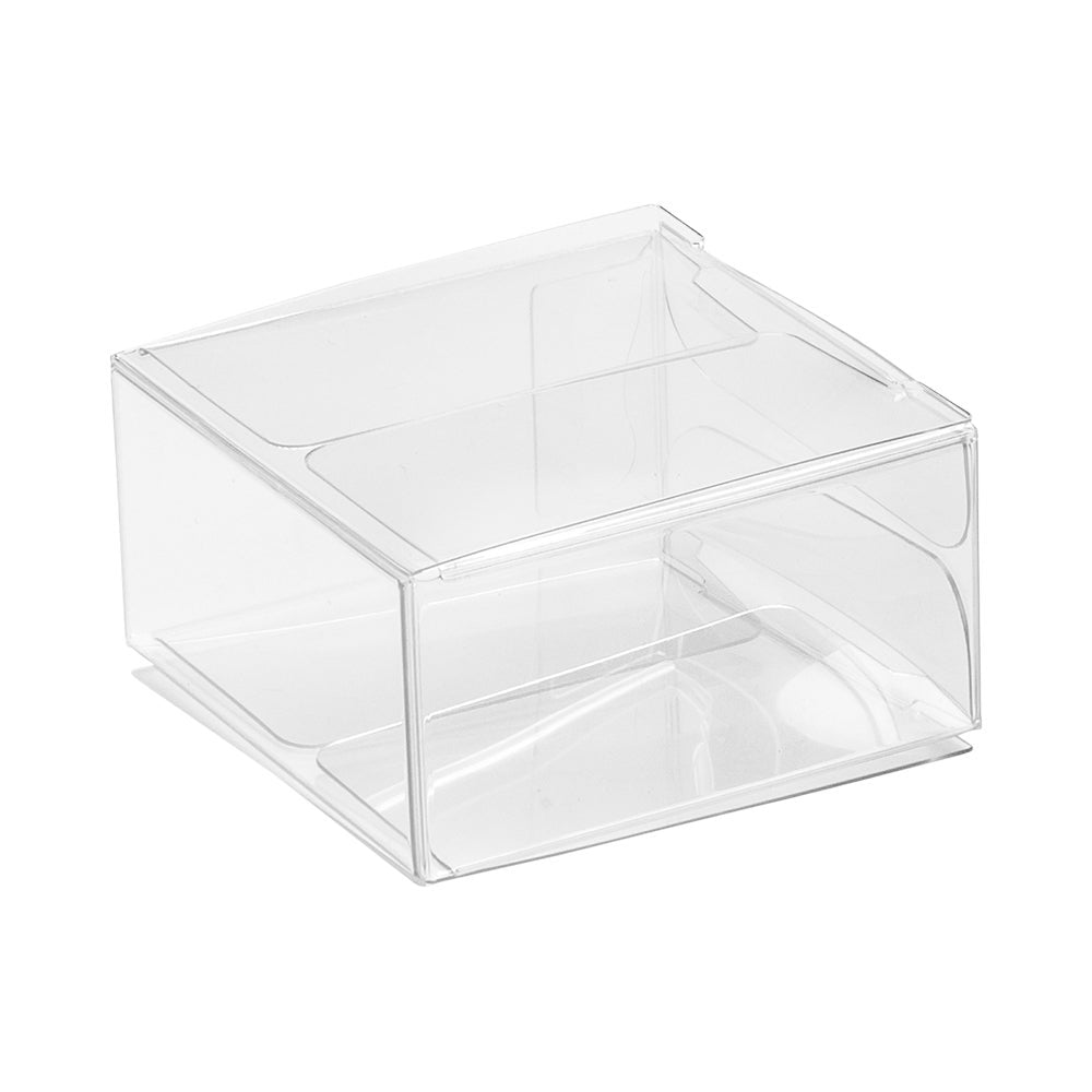 Boxes, Favor, Sweet Vision 2 x 2 x 1 Inch, Plastic, Clear, Square, with Folding Top,1 - 100 COUNT