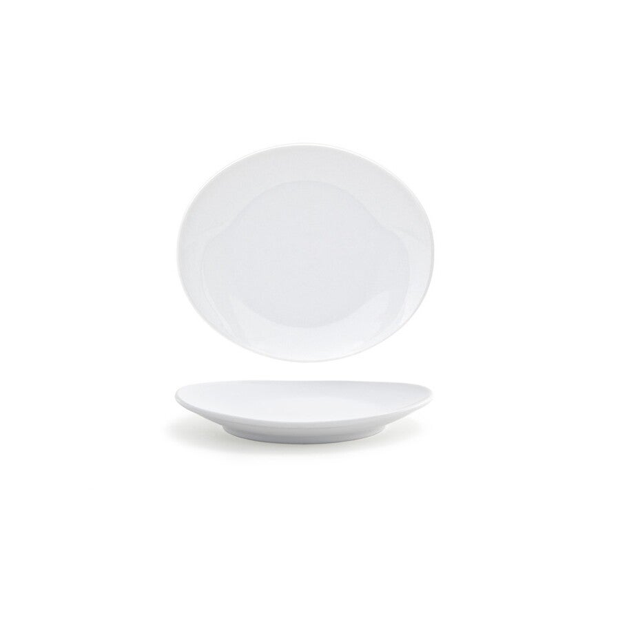 Plates, Ellipse, 6.5 Inch, White, Coupe, 6.5 Linear Inch,12 - 1 EACH