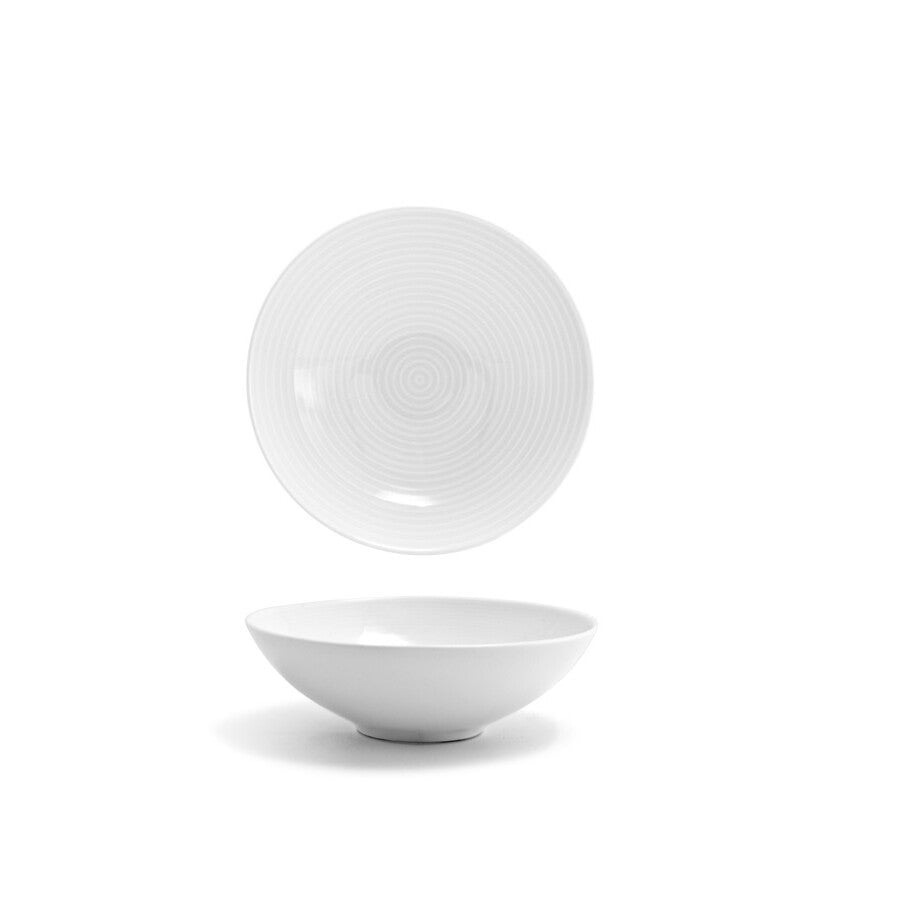 Bowls, Spiral, 6.5 Inch, Wide, White, 6.5 Linear Inch,12 - 1 EACH