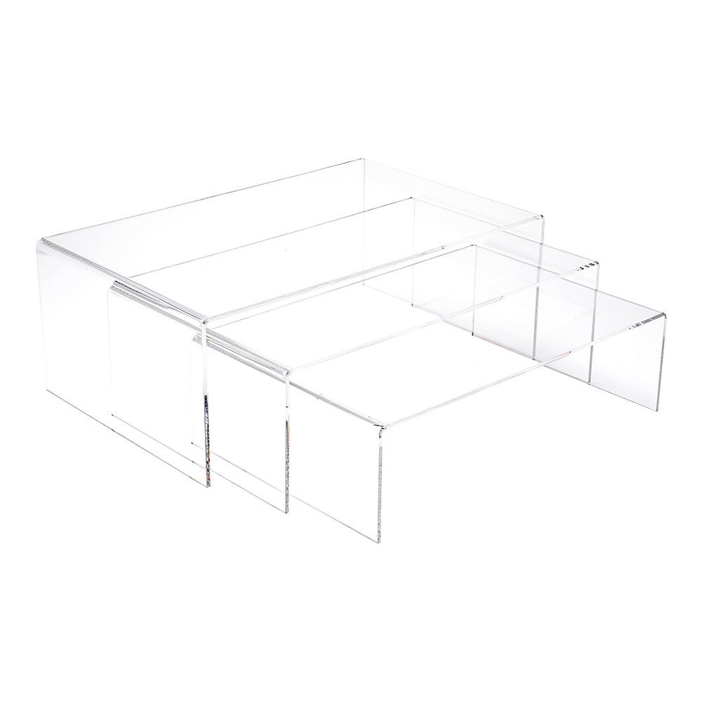 Display Stand, Buffet, Clear Tek 15.75 x 11.75 x 6 Inch, 3 Riser, Clear, Acrylic,1 - 3 PIECE