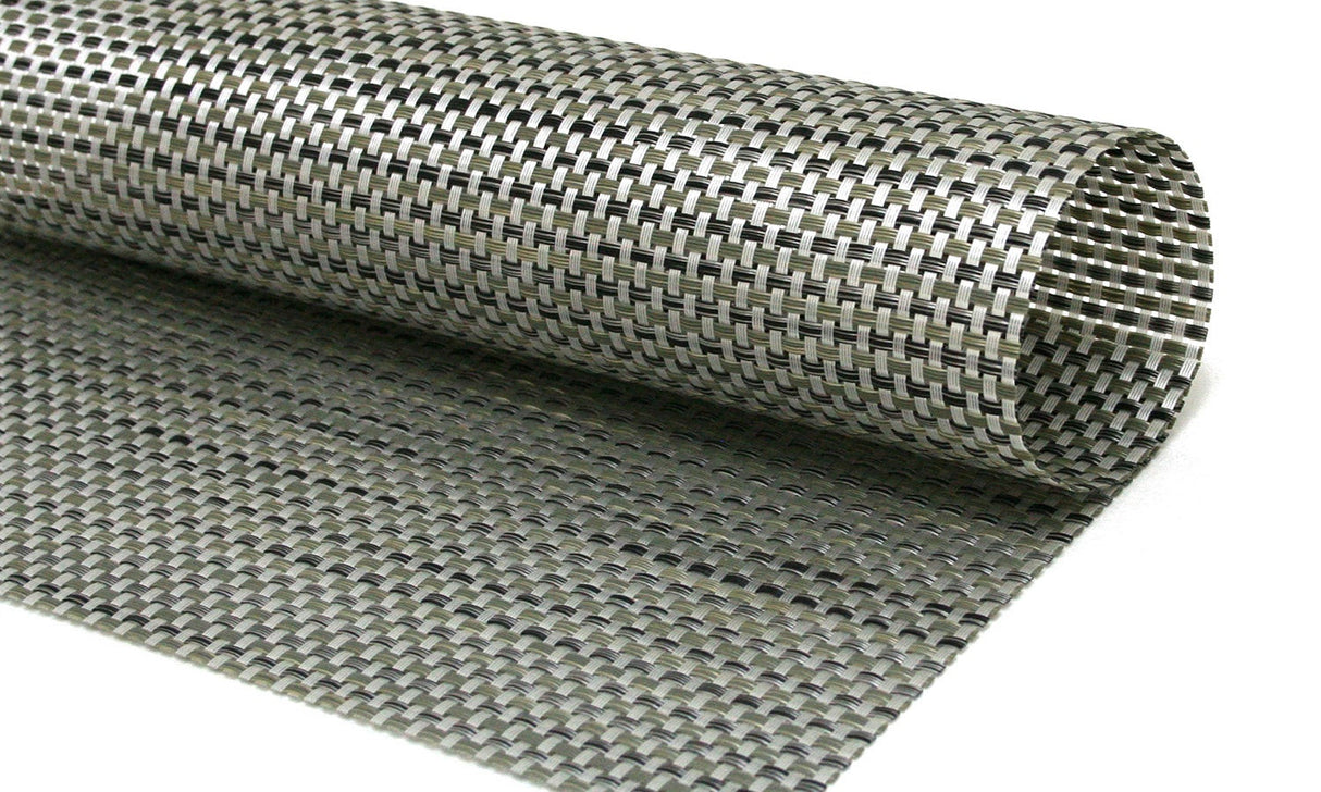 Placemats, Basketweave 16 x 12 Inch, Silver, Vinyl,12 - 1 EACH