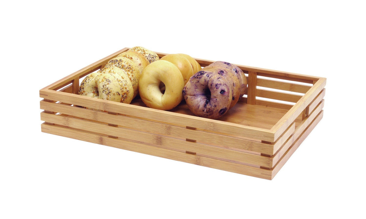 Baskets, 21 x 13 x 3.75 Inch, Rectangular, Bamboo, with Handles,2 - 1 EACH