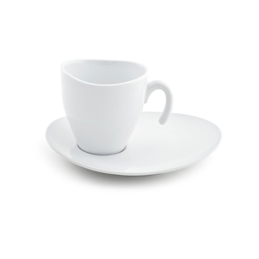Cup & Saucer Sets, Stackable, Ellipse, 8 Ounce, White, 8 Ounce,6 - 1 EACH