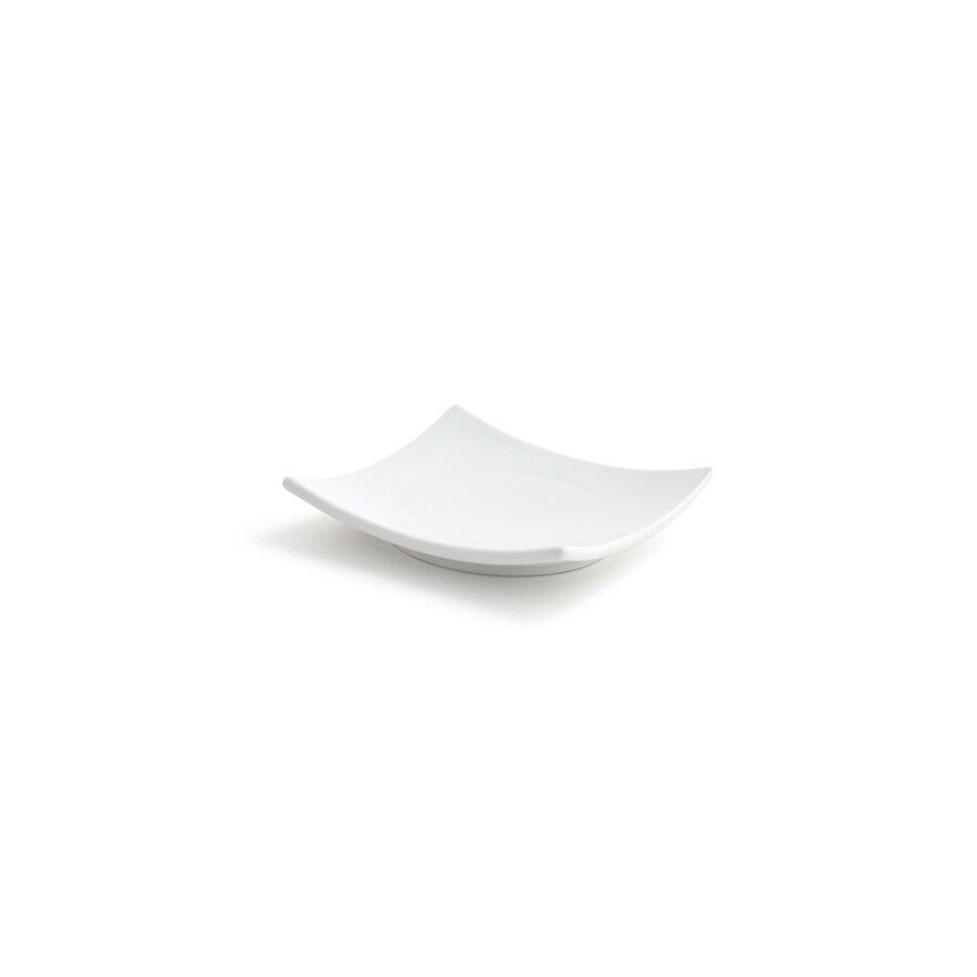 Plates, Origami, 4 Inch, White, Square, 4 Linear Inch,12 - 1 EACH