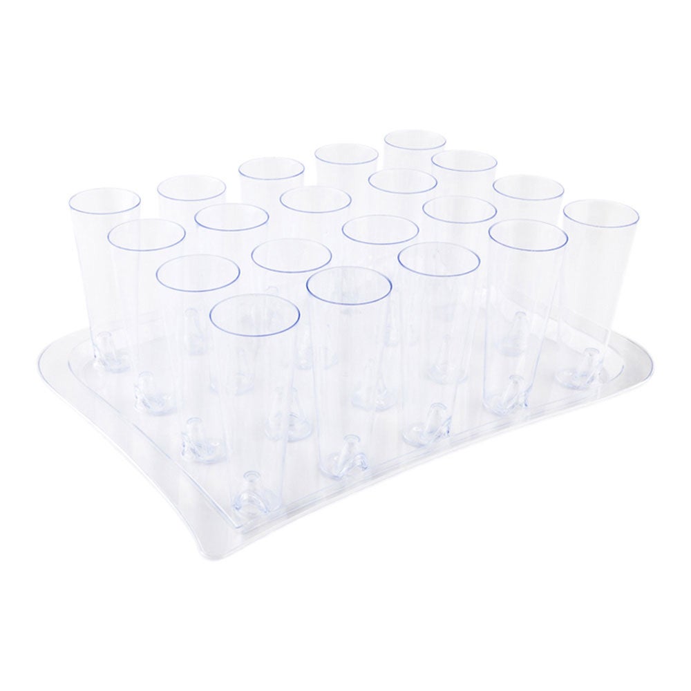 Glasses, Cocktail, 4.5 Ounce, Tall, Clear, Plastic, with Serving Tray, 4.5 Ounce,1 - 100 COUNT