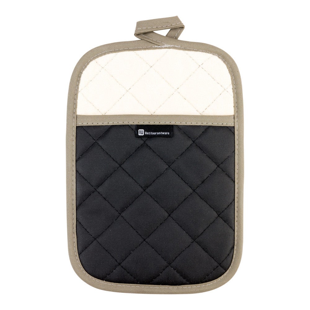 Pot Holder, 7 x 10 Inch, Black, Cotton, with Flame Retardant Coating,1 - 1 EACH