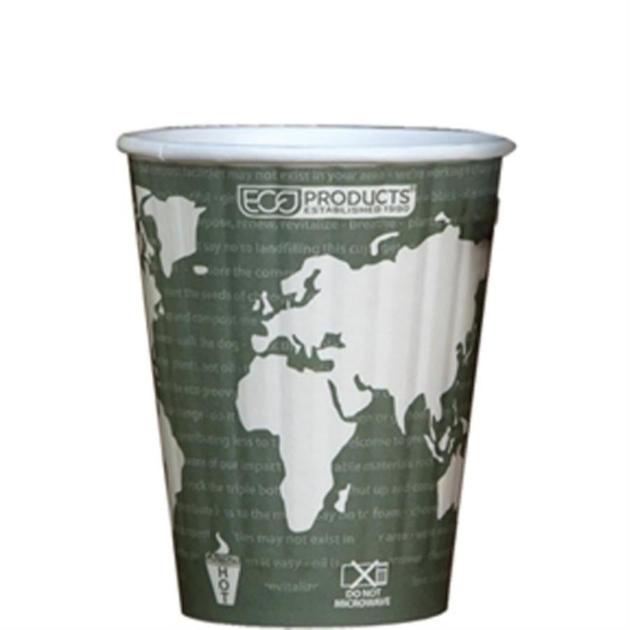 Cups, Hot, 12 Ounce, Paper, Printed, PLA Lined, Compostable,600 - 1 EACH