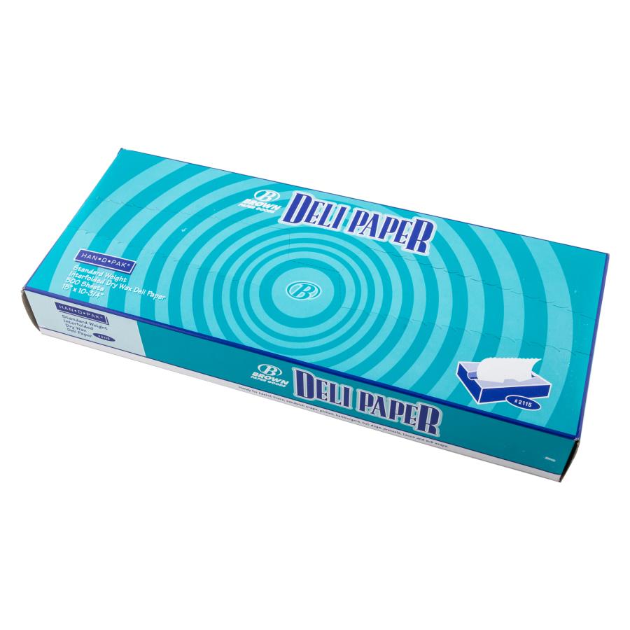 Wraps, Deli, 15 x 10.75 Inch, Dry-Waxed Paper, White, Interfolded,500 - 1 EACH