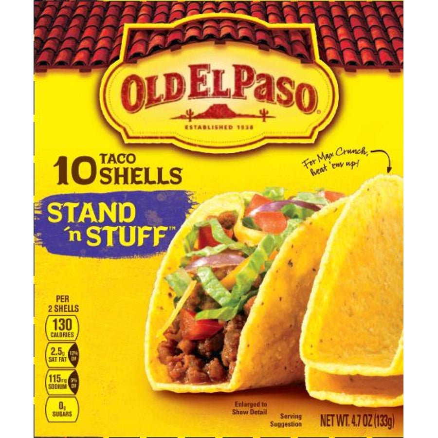 Taco Shells, Yellow Corn, Stand N' Stuff, Shelf-Stable,12 - 4.7 OUNCE