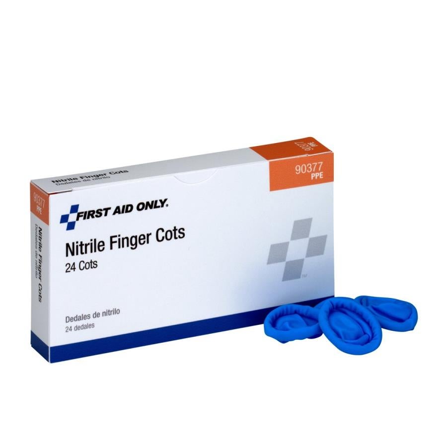 Finger Cots, Blue, Large, Latex & Powder Free,24 - 1 EACH