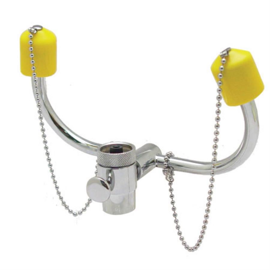 Eyewash Station, Faucet Mount, 7.63 x 4 x 5.25 Inch, Aluminum, Pull Handle, with Dust Covers,1 - 1 EACH