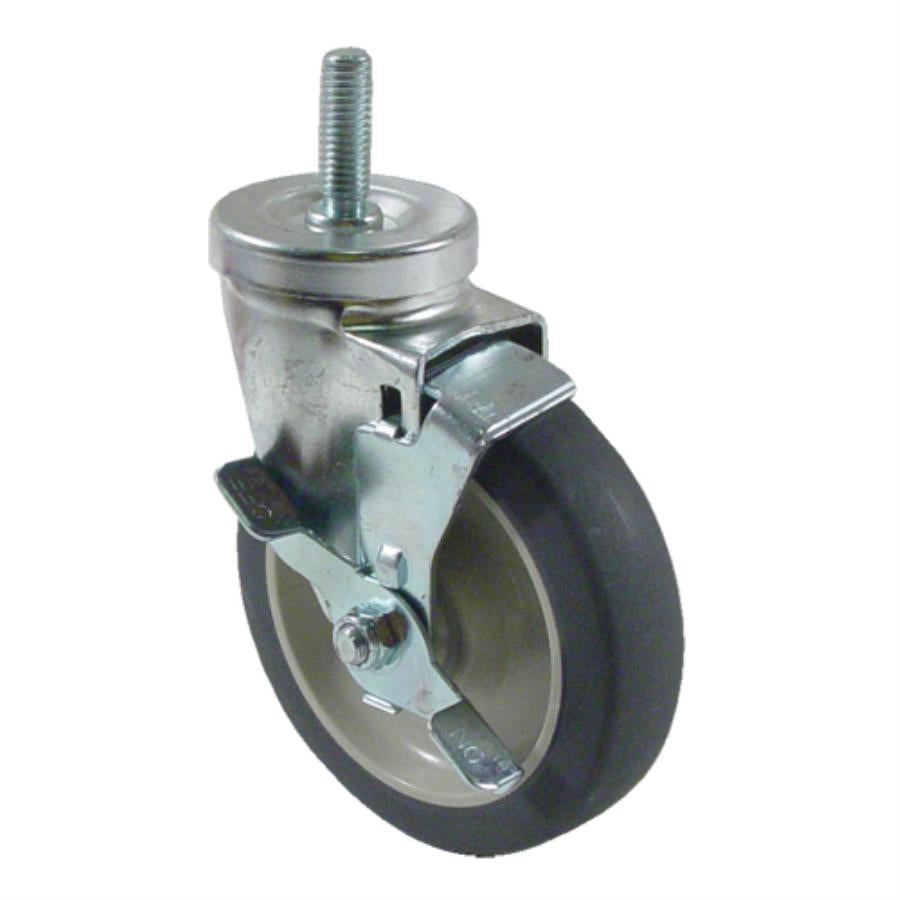 Caster, Stem Swivel, 5 Inch, with Break, for Cart & Shelf,1 - 1 EACH