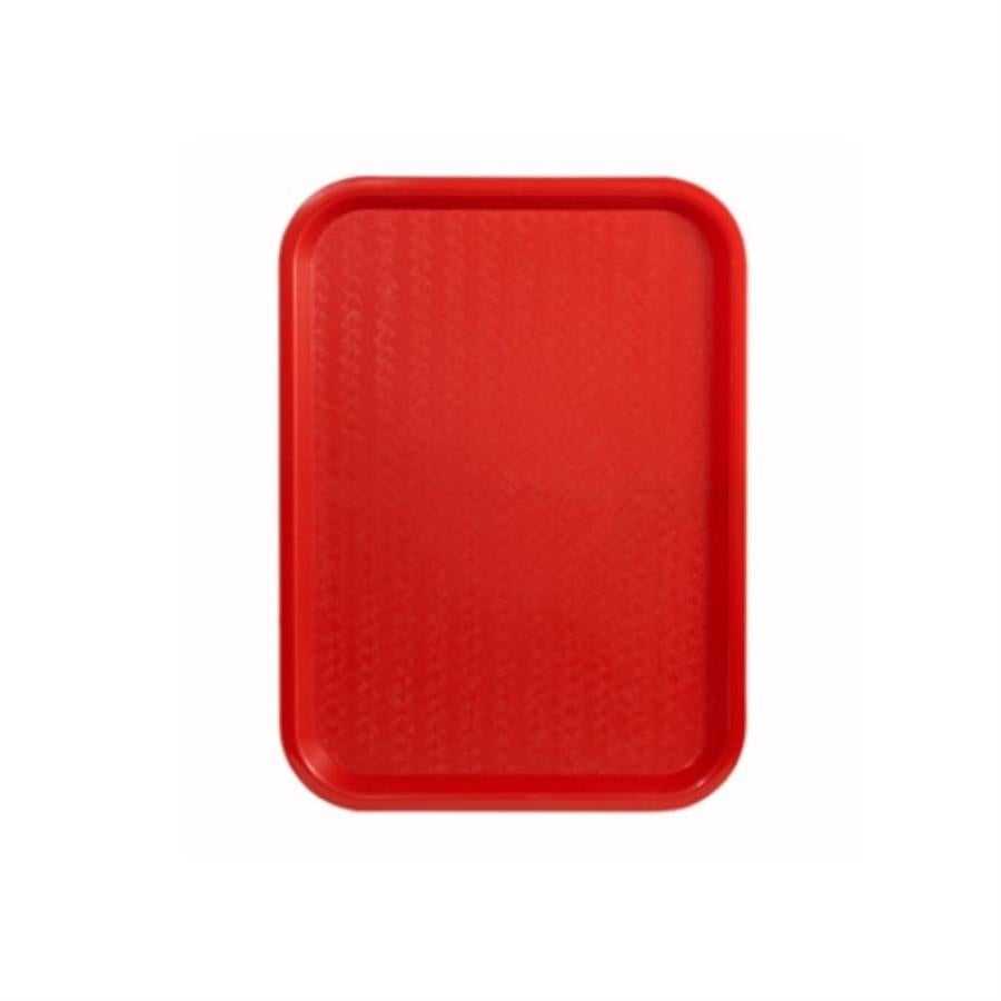 Trays, Fast Food, 16 x 12 Inch, Rectangle, Red, Plastic,1 - 1 EACH
