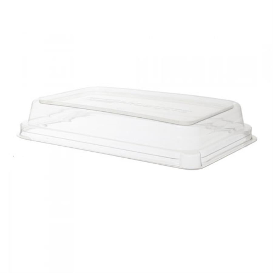 Lids, Shallow Dome, Clear, Rectangular, Plastic, 9 x 6 x 1.5 Inch, for WorldView 24-32 Ounce Containters, Recycled Content,400 - 1 EACH