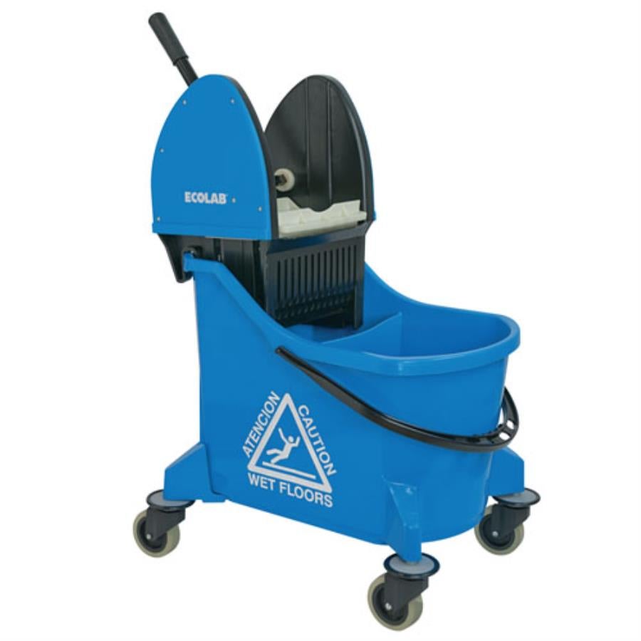 Bucket & Wringer, Mop, Dual-Chamber, Down-Press Wringer, Blue,1 - 1 EACH