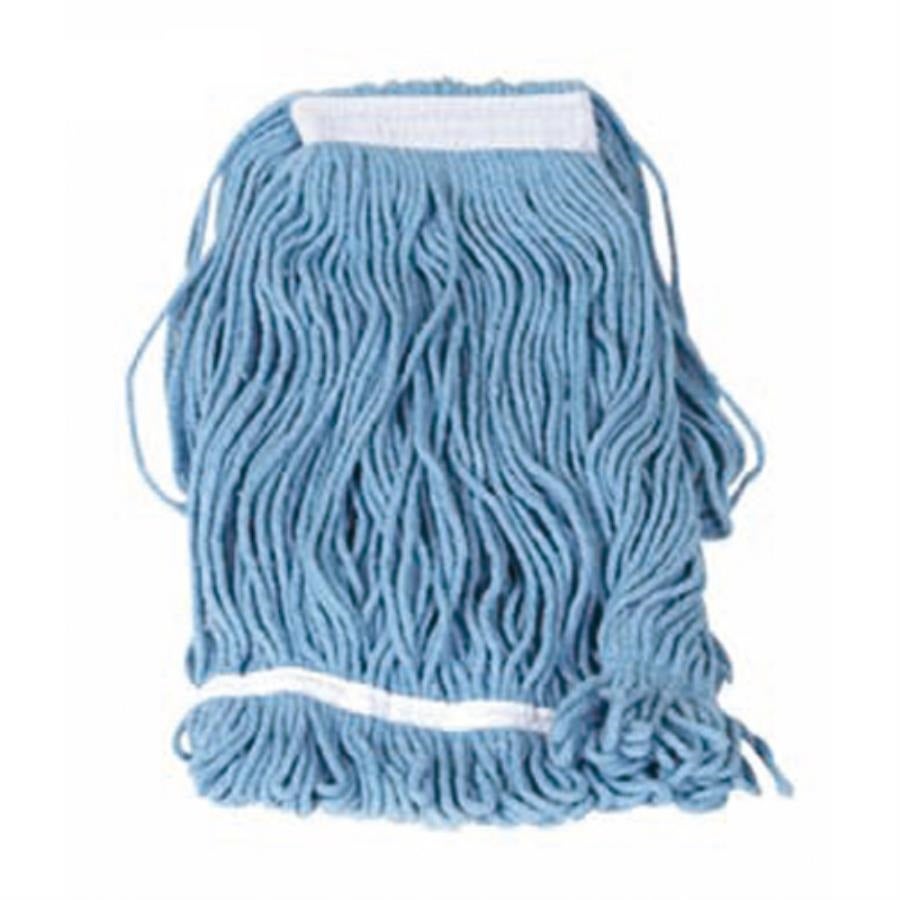 Head, Mop, Looped-End, Narrow White Band, 32 Ounce, Blue,1 - 1 EACH