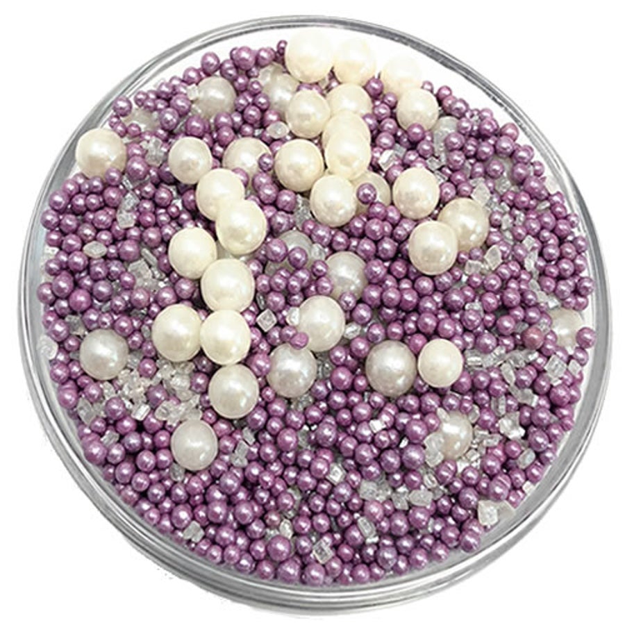 Sprinkle Mix, Old Lace, Purple & White Assortment,6 - 1 POUND