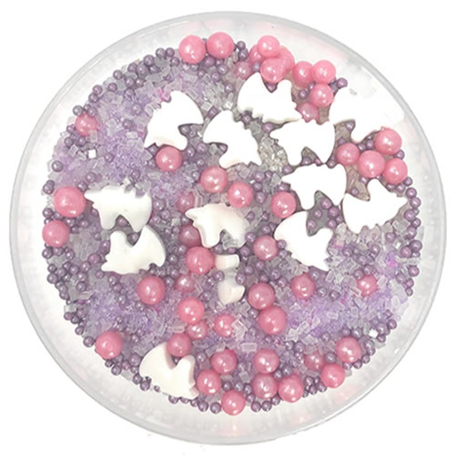 Sprinkle Mix, Magical Touch, White Unicorn Shaped/Pink/Purple/Black Assortment,6 - 1 POUND