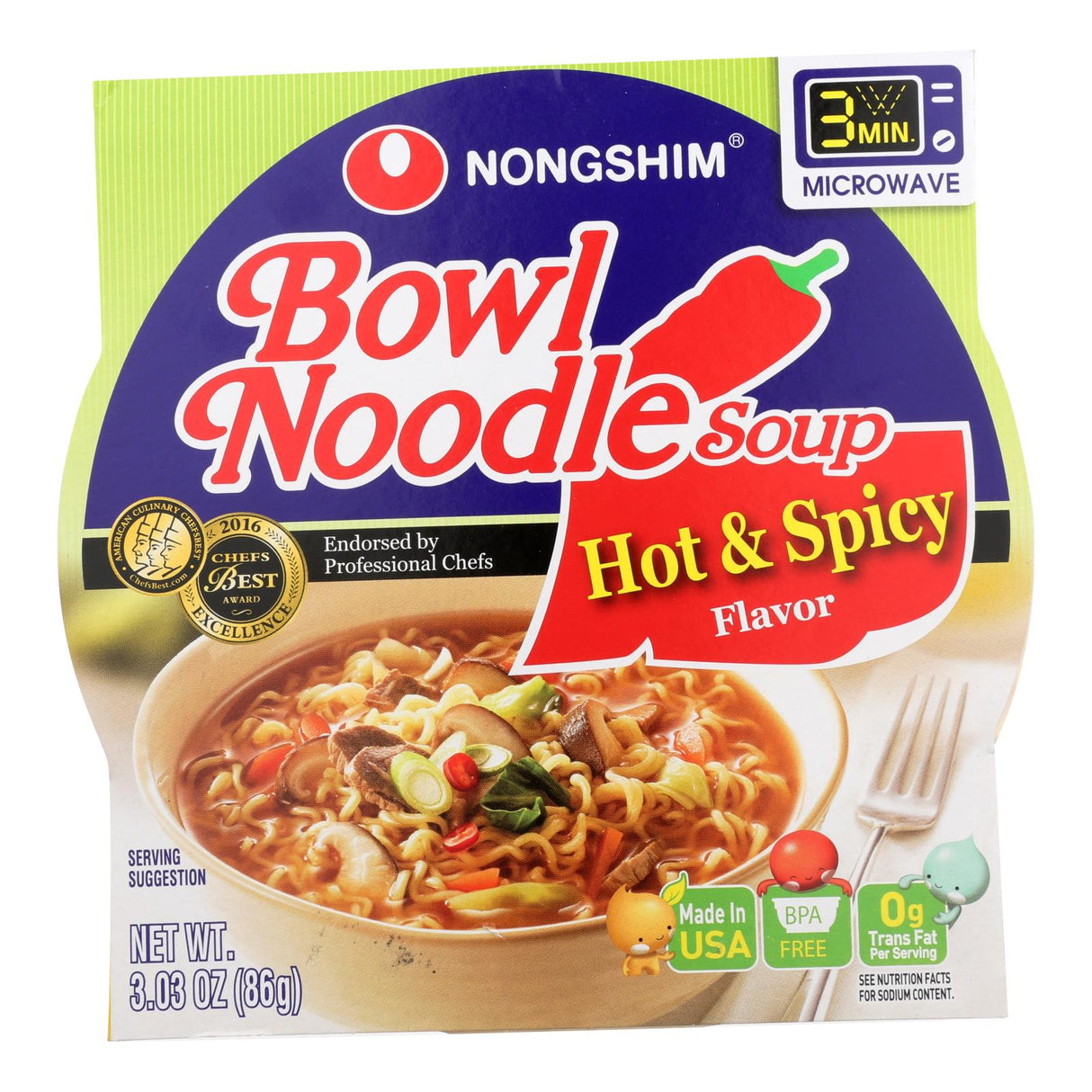 Soup Bowls, Ramen Noodle, Hot & Spicy,12 - 3.03 OUNCE