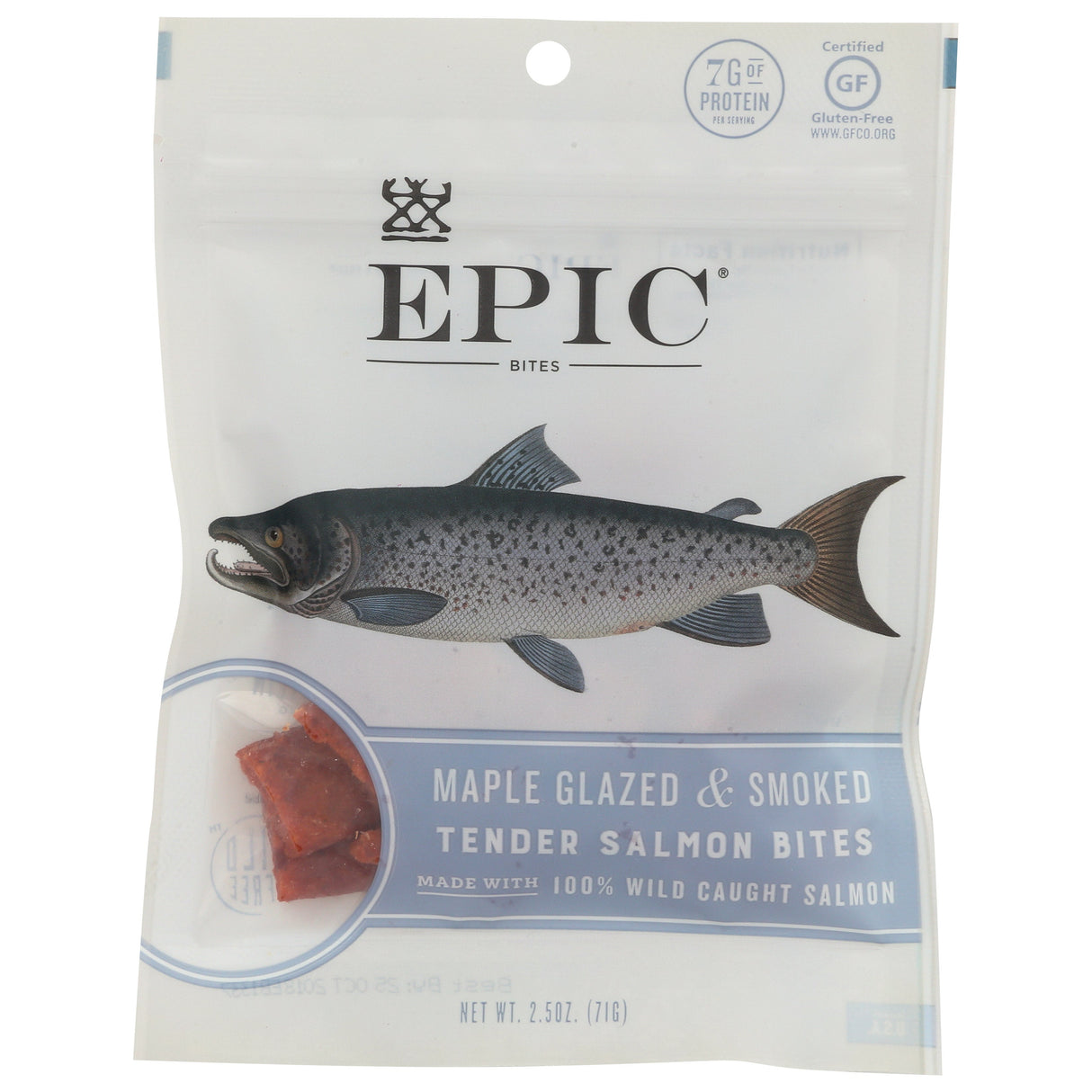 Salmon Jerky, Maple Glazed & Smoked, Bites,8 - 2.5 OUNCE