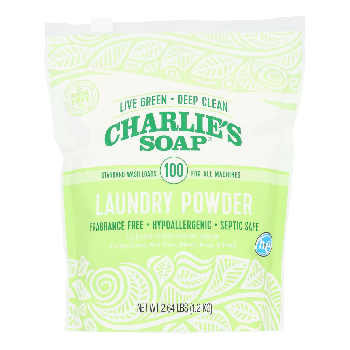 Laundry Detergent, Powder, Fragrance Free, High Efficiency,6 - 2.64 POUND