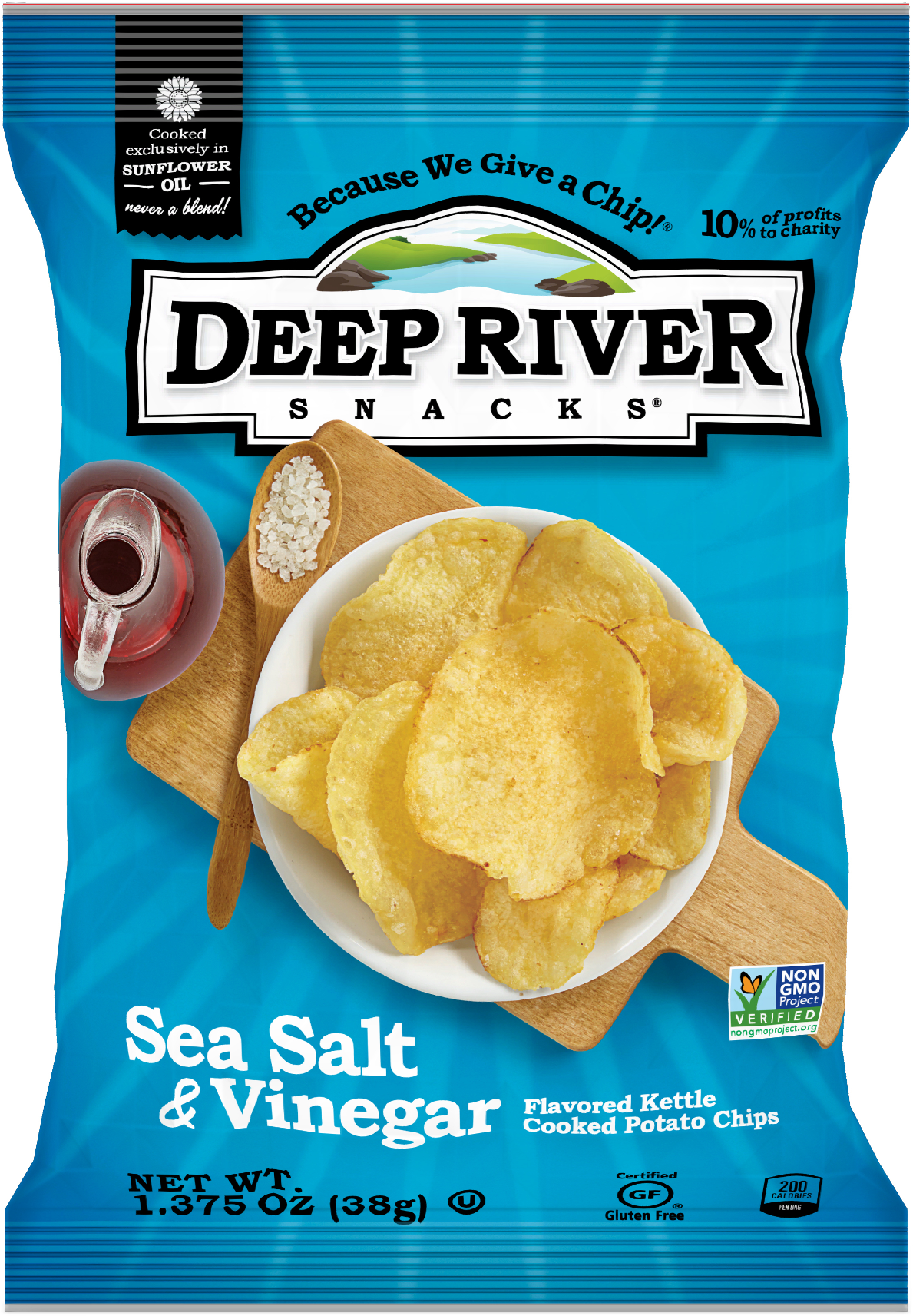 Chips, Potato, Kettle, Salt & Vinegar, Single-Serve,48 - 1.38 OUNCE