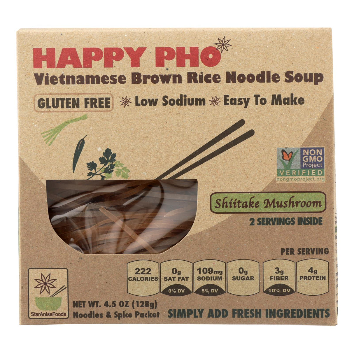 Soup, Vietnamese Brown Rice Noodle Shiitake Mushroom,6 - 4.5 OUNCE