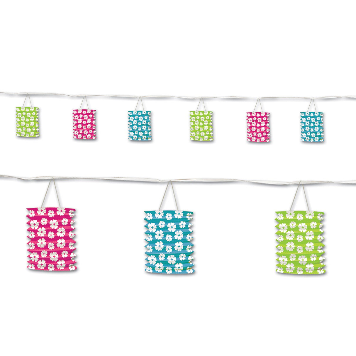 Party Accessories, Garland, 12 Foot, Hiiscus Lantern, Multicolor,6 - 1 COUNT