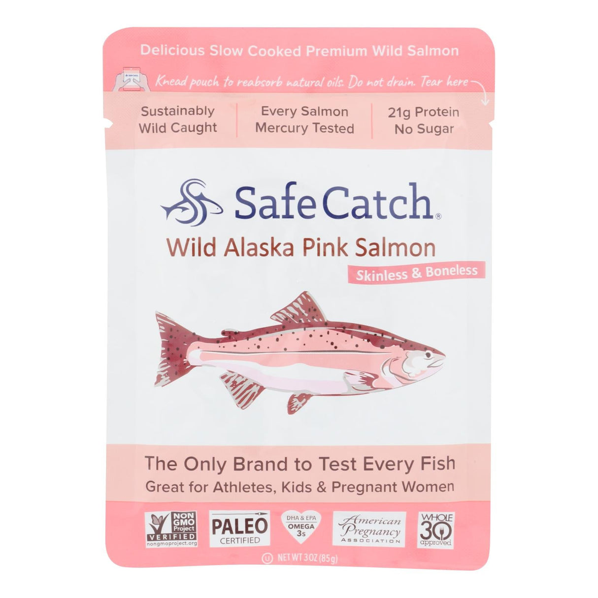 Salmon, Alaskan Pink, Wild-Caught,12 - 3 OUNCE