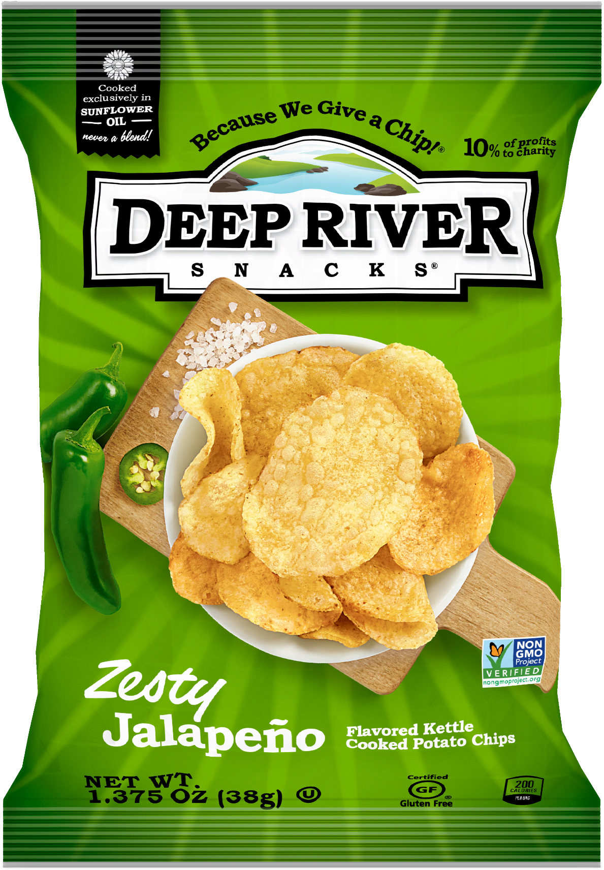 Chips, Potato, Kettle, Jalapeno, Single-Serve,48 - 1.38 OUNCE